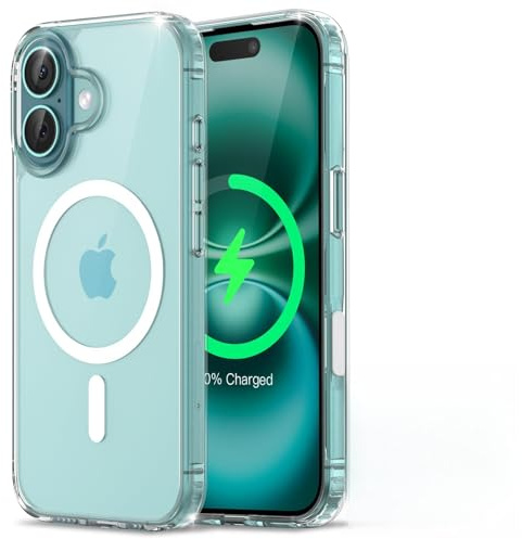ORNARTO für iPhone 16 Hülle [Camera Control Button] kompatibel mit MagSafe, [Verstärkter Magnetkraft], [Anti-Vergilbung] Handyhülle iPhone 16 Case mit [DoppelAirBags] - Durchsichtig