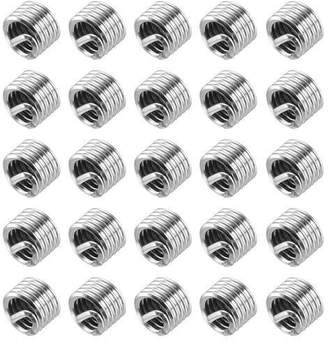 QUARKZMAN 50 Pièces Insert de Réparation de Filetage, 1/4-20 UNC Longueur après Installation 1/4 Insérer Écrou en Acier Inoxydable 304, Kit pour Conversion Outil Équipements Mécaniques