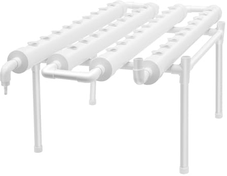 Biknltio Système de culture hydroponique à 36 trous 1 couche 4 tubes Blanc 100 x 50 x 30 cm