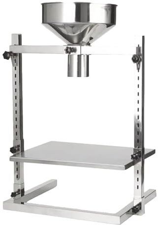 THYXGS Stainless Steel Feeding Hopper, Heavy Duty Packaging Funnel Food Grade, with Dual Bracket/tray, Adjustable Height, for Package Powder/Liquid/Granule