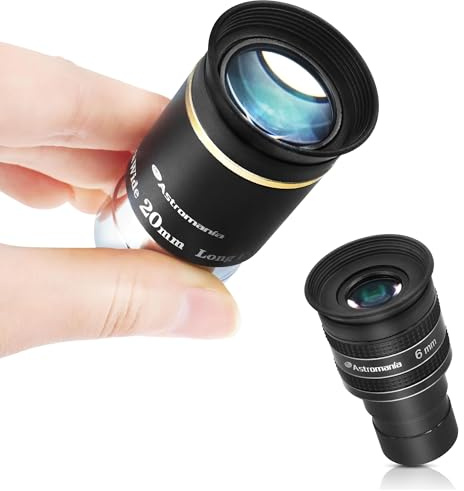 Astromania Telescope Eyepiece 6mm, Wide Angle 58 Degree - Bundle with - 66 Degree Ultra Wide 20mm