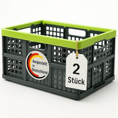 BigDean 2x Klappbox faltbar extra groß & stabil Klappkorb Einkaufskorb