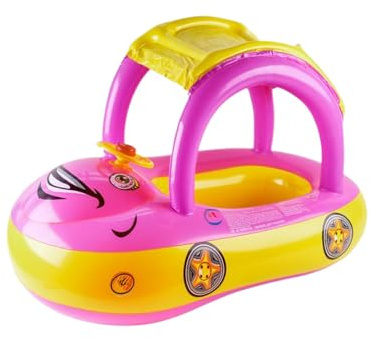 Galleggianti Per Bambini | Anello Salvagente - Auto Gonfiabile Giocattolo Allenatore Con Protezione Solare Per Lago Piscina Estate