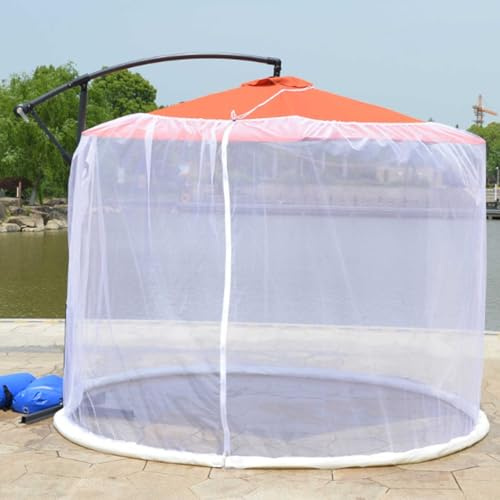 IXPIUZB Zanzariera per Ombrellone da Giardino, Rete Zanzariera per Ombrellone con Apertura a Cerniera in Poliestere Ombrellone All'aperto Zanzariera per Esterno Giardino Gazebo Patio
