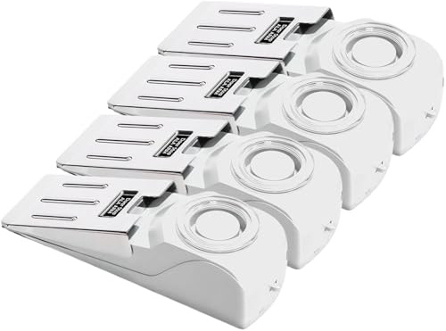 Mengshen 4 Pack Türstopper Alarm mit lauter 120-dB Sirene Persönlicher Sicherheitsalarm für Zuhause oder Hotel Kompakt und leicht Mit wiederaufladbarem Akku