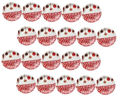TOYZFRIENDY Platos De Papel Navideños 20 Unidades 7 Pulgadas, Diseño De Copo De Nieve, Decoración Festiva Para Mesa De Postres Fiestas y Celebraciones Familiares