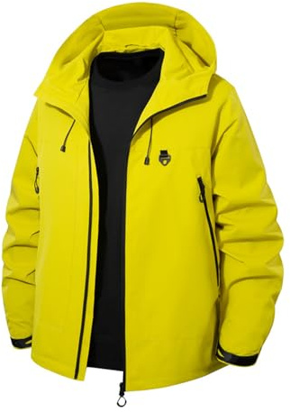 Genérico Chubasquero Hombre Impermeable Chandal Chaqueta Aviador Cazadora de Golf Invierno Lluvia Para Moto Cazadoras Parka Chaquetas Deportiva Abrigo Elegante Ropa Mtb Homem Amarillo M