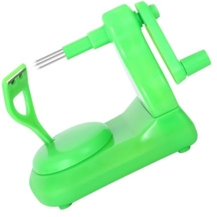 GARVALON Peladora Multifuncional de Frutas con Manivela Pelador Manual de Inoxidable con Base Antideslizante para Cocina Compacto y Fácil de Usar Color Verde