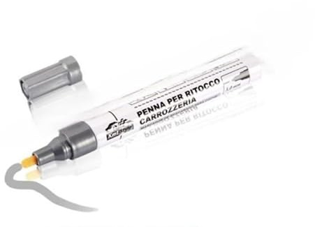 MF artSHOP Penna per Ritocco Auto Professionale, Pennarello Riparazione Carrozzeria 14.5cm, Impermeabile con Asciugatura Rapida per Auto Moto Cerchioni, Nero Grigio Bianco (Grigio)