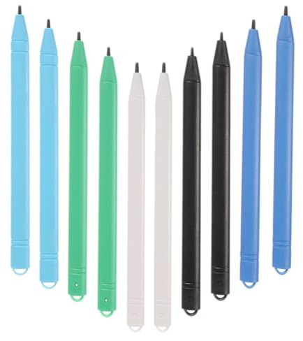 TIDTALEO 10 Pcs Stylus Pens for Lcd Drawing Tablet with Smooth Writing and Convenient Hanging Hole, Plastic Material, Assorted Colours, Compatible with Touch Screens and Tablets