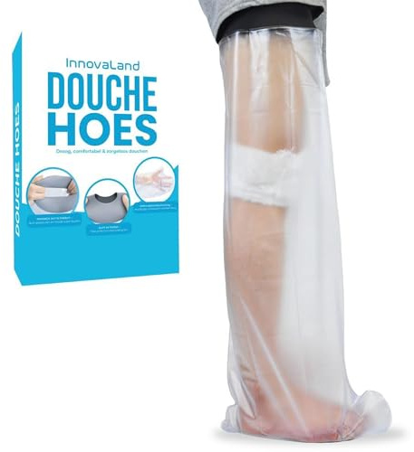 Innovaland - Housse de douche - Jambe - 75 CM - Pied - 100% étanche - Pied - Housse de plâtre - Housse de douche - Sac de douche Jambe Plâtre - Bas de la jambe - Genou - Housse de jambe Douche