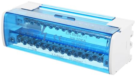 Scatola di Giunzione Morsettiera Monofase a 4 Livelli su Guida DIN, Custodia Protezione per Distribuzione Terminali 415V, Blocco Morsetti Elettrico Industriale Compatibile con