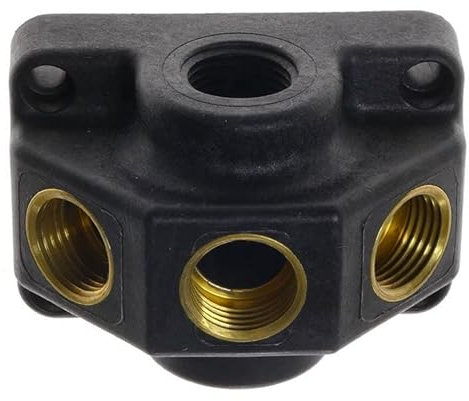 Druckluftverteiler VDK 34-S, 4-fach G 1/2 Endverteilerdose Kunststoff Schwarz