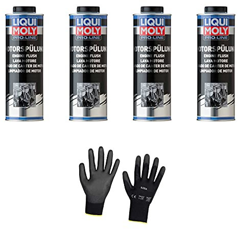 Iloda 4xOriginal Liqui Moly 1l Pro-Line Motorspülung 2425 Schutzhandschuhe