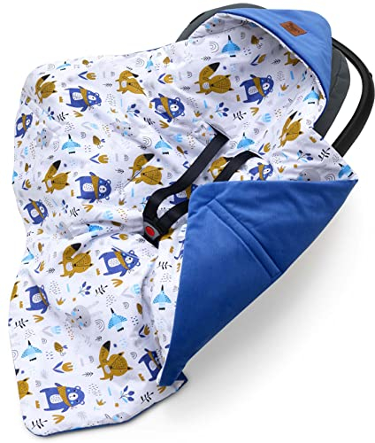 Pepi - Einschlagdecke Babyschale - 90x90 cm - Kinderwagen Decke - Babyschale Decke - Baumwolle Babydecke für Autositz - Babyeinschlagdecke