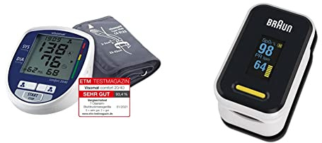 visomat 24046 comfort 20/40 - Blutdruckmessgerät Oberarm zur sanften Messung des Blutdruck schon & Braun Healthcare Pulsoximeter 1 (Sauerstoffsättigung, Blutsauerstoffgehalt) YK-81CEU