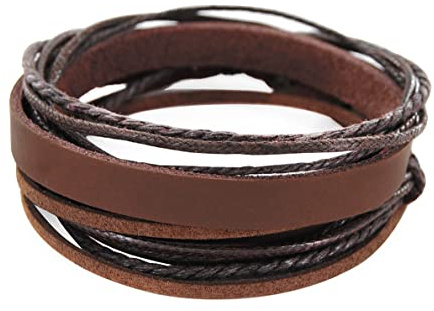 axy Armband för män armband läderarmband läder herrarmband män kvinnor, av äkta läder och bomull surfararmband, Einheitsgröße