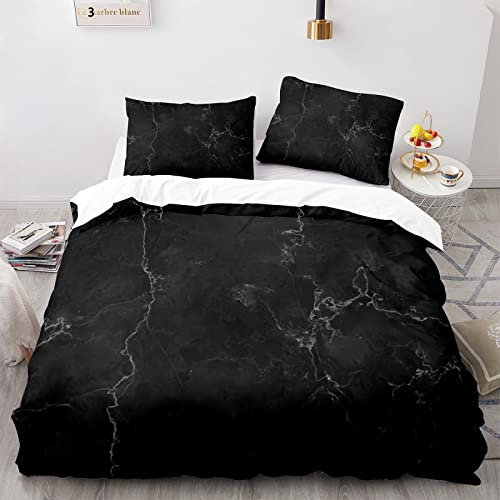Copripiumino Matrimoniale Estivo Marmo + Federa 50X75 Cm 240X260Cm Set Di Biancheria Da Letto Durevole E Ad Asciugatura Rapida Copripiumino Poliestere Morbido