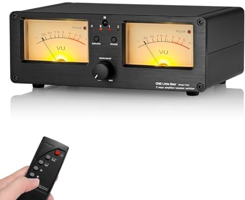 Audio Preamplifier, 2-input 2-output Amplifier/speaker Selection Switch with Remote Control, Audio Distributor, Dual VU Level Meters, Which Can Dynamically Decorate The Audio Environment