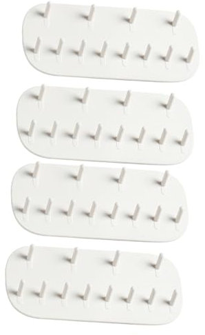 OFFSCH 4 Stück Wand-Schmuck-Aufhänger Schmuckhalter Gürtel Organizer Ohrringhalter für die Wand Kleiderbügel Ausstellungsregale Halsketten-Organizer Ohrring-Display-Organizer-Wand Weiß