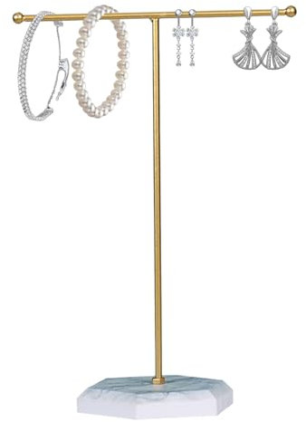 VPB Espositore Portagioie con Barra a T in Metallo,Porta Collane e Orecchini Porta Gioielli,Per conservare catene,orecchini,anelli,orologi e bracciali