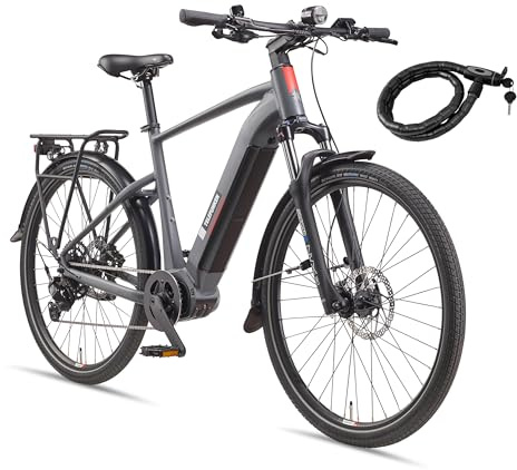 TELEFUNKEN E-Bike Elektrofahrrad für Herren und Damen mit Mittelmotor | 720Wh Li-Ion Akku | Shimano Kettenschaltung | 120km Reichweite | Elektrofahrrad mit Scheibenbremsen | LED-Beleuchtung