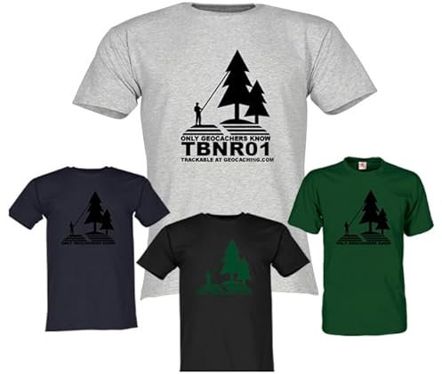 Geocaching T-Shirt - Carbon Angeln Only Geocachers Know Angel Trackbar Nr