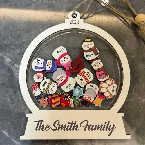 Bemaystar Personalisierte Weihnachtskugeln mit Namen - Personalisierte Geschenke für Weihnachten, 4D Weihnachtsdeko Personalisiert, Weihnachtsdeko, Familie Paare Und Freunde