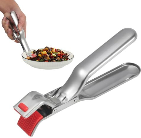 2 piezas Pinzas Antiescaldaduras para Freidora de Aire y Horno - Platos Pizza Antideslizantes con Agarres de Acero Inoxidable, Accesorios de Cocina Seguros para Recipientes Calientes y Air Fryer