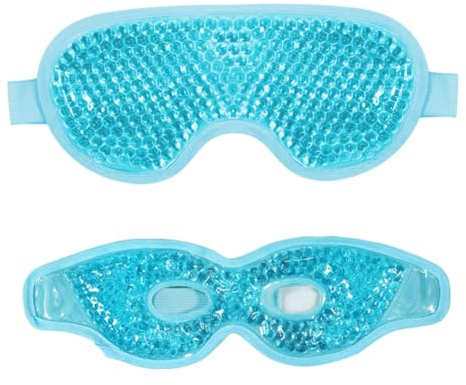 OATIPHO Kühlende Augenmaske 2 Stück Hautfreundliche Gel Augenkissen Elastisch Blau Zur Kältetherapie Bei Geschwollenen Augen Und Migräne Reise Und Schlafhilfe