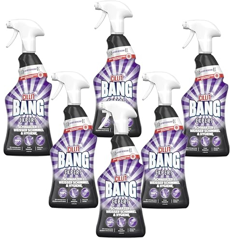 CILLIT BANG Expert Schwarze/Weißer Schimmelreiniger und Hygiene – Wirkstoffe natürilchen Ursprungs –6 x 750 ml