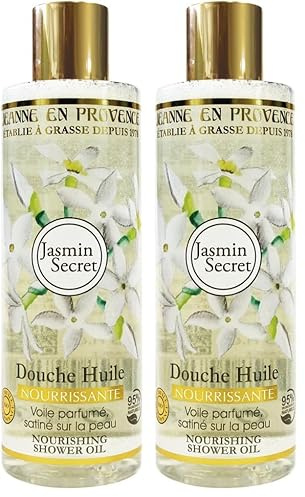 JEANNE EN PROVENCE - Doccia Olio Gelsomino Secret - Pulisce, nutre e profumo - Gel doccia per pelli secche - 95% di ingredienti di origine naturale - Made in France à Grasse - 250 ml (Confezione da 2)
