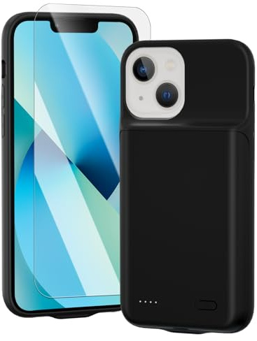 Giabuao Funda con batería para iPhone 13 (6,1 pulgadas), 8500 mAh, cargador portátil iPhone ultrafina, batería extendida, cargador de teléfono y funda protectora con función de carga para iPhone 13