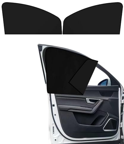 Flaconi 2PCS Parasol Lateral Coche,Protector Ventana Coche Sol Bebe,Cortinillas Laterales Coches,Proporciona Protección UV,Apto para la Mayoría de Coches,Caravanas,SUV (Negro, Ventana Delantera)