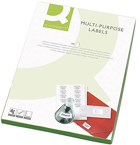 Q-Connect multifunktionsetiketter 99,1 x 42,3 mm 12 per ark vit (paket med 1200)