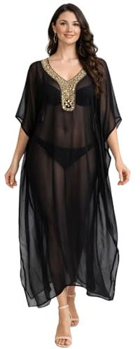 Miss Lavish London Kaftan hand broderade caftaner strandskydd upp kimono sommar maxi-klänningar