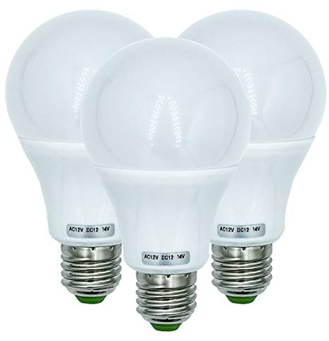 7W E27 LED Glühbirnen Mittlerer Schraubsockel 570 LM 50W 60W 70W 12V Niederspannungslampe für Off-Grid-Solarsystembeleuchtung Marine Boat RV Innenbeleuchtung Wohnmobil Warmweiß 3000K-3er-Pack[MEHRWEG]