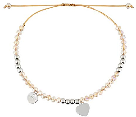 StarAppeal Herz Freundschaftsarmband, Liebe, Herz Armband mit Perlen, Größenverstellbar, Mädchen, Damen Armband, Handmade