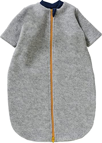 Engel Natur, Baby Fleece Schlafsack mit Armen, 100% Wolle (KbT) (62/68, Hellgrau Melange)