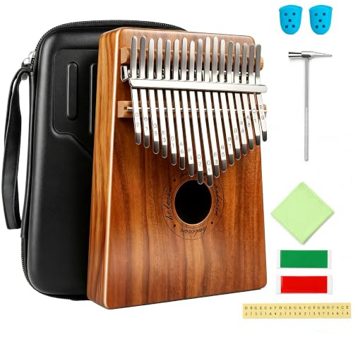 Kalimba - Kalimba 17 llaves, piano de pulgar, Kalimba Thumb Piano Dedo Sólido Kalimba Instrument con caja protectora impermeable (KOA)