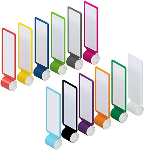 AIXONTEC 48 Kabelfahne Cable Flag selbstklebend PVC frei Kabeletiketten Wickeletiketten Kabel Label Mehrfarbig beschriften Kabelmarker bunt 24 Etiketten pro Kabeletikettbogen Datenkabel Organizer