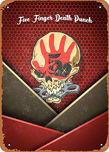 FLmiling Simple Color Rockband Five Finger Death Punch Plaque Poster Metal Tin Sign Retro Vintage 8x12 Inch Wall Decor