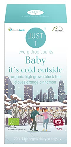 JUST T - Baby It´s Cold Outside Double Chamber Tea Bag (20 pcs) | Organic Black Tea – Mixed with Cloves, Orange and Cinnamon | Biodegradable Organic Tea Bags | 436187