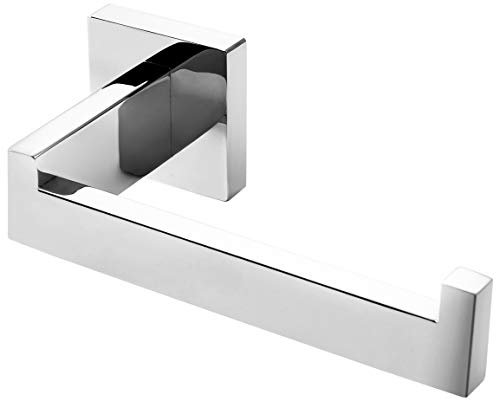 HITSLAM Chrome Toilet Roll Holder Wall Mounted Premium 304 Stainless Steel Toilet Paper Holder for Bathroom Rustproof Square