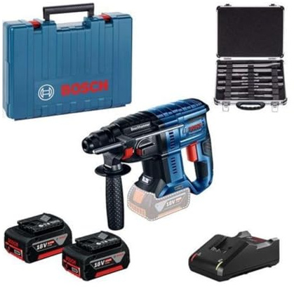 Bosch Home and Garden - Perforateur SDS-Plus 18V 2x 4,0 Ah Li-Ion 2 J avec coffret accessoires 11 pièces GBH 180-LI - 0615990M33