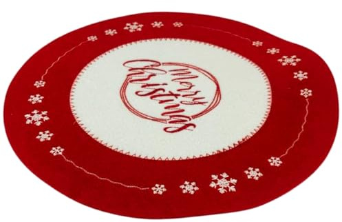 Fair Shop Pack 4 Sottopiatti Natalizi in Feltro Buone Feste Decorazioni Tavola 30 cm Addobbi Natale Rosso