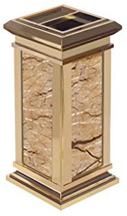 Standaschenbecher 12L Edelstahl Mülleimer Aschenbecher Mülleimer Outdoor Indoor Aschenbecher Mülleimer Imitation Marmor Mülleimer 26,37 Zoll Aschenbecher für Draussen (Color : N)