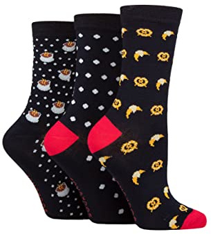 SockShop Lazy Panda Ladies Novelty Bamboo Socks Pack of 3 Bakery 4-8