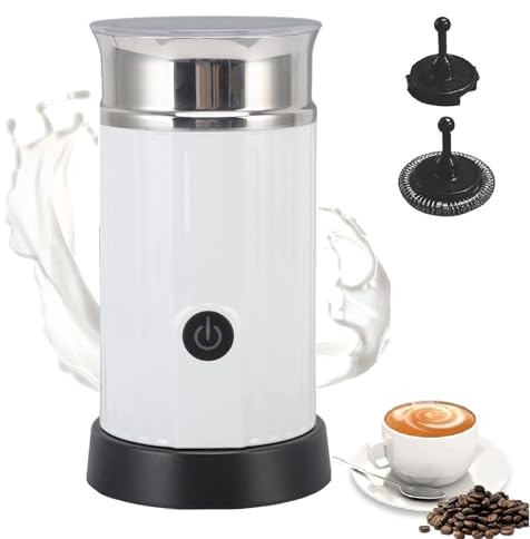 Mousseur à lait entièrement automatique Vapeur à lait électrique Machine à mousse de lait chaud/froid 8,1 oz/240 ml Réchauffeur de café pour Latte Cappuccinos Matcha Chocolat chaud(Prise UE)
