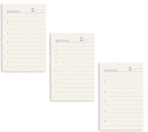 A7 liniertes Nachfüllpapier, 3 Stück, lose Blätter, 6 Löcher, Nachfüllpapier, Planer, Bindereinlage, 120 Blatt/240 Seiten, Binder-Notizbuch-Papiere für A7, Reisetagebuch, Tagebuch